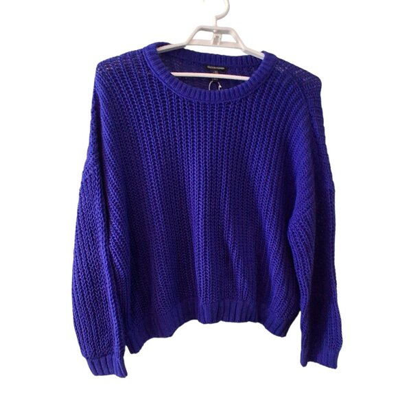 Eileen Fisher nwot sweater womens 1X organic cotton twisted texture royal Peru - Picture 1 of 5